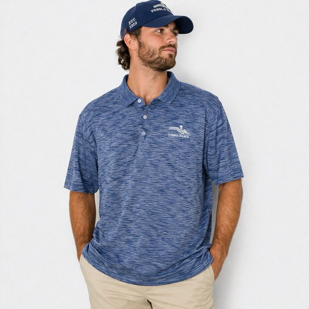 Bobby Jones Pebble Beach Polo Shirt Large Made in Italy Cotton Golf